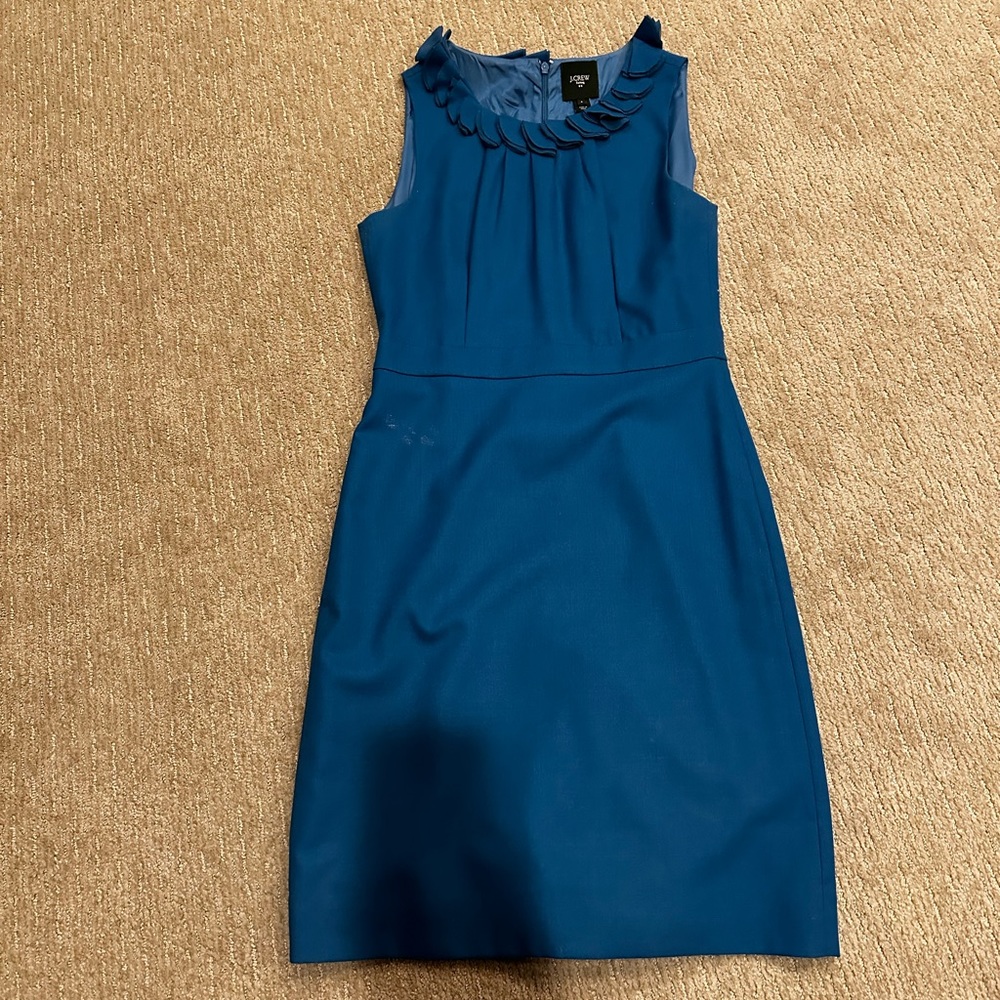 Lovely J Crew Factory wool work dress in jewel tone blue - size 6